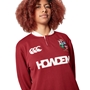 British and Irish Lions Adults Long Sleeve Classic Rugby Shirt - Red - Model Chest Front 