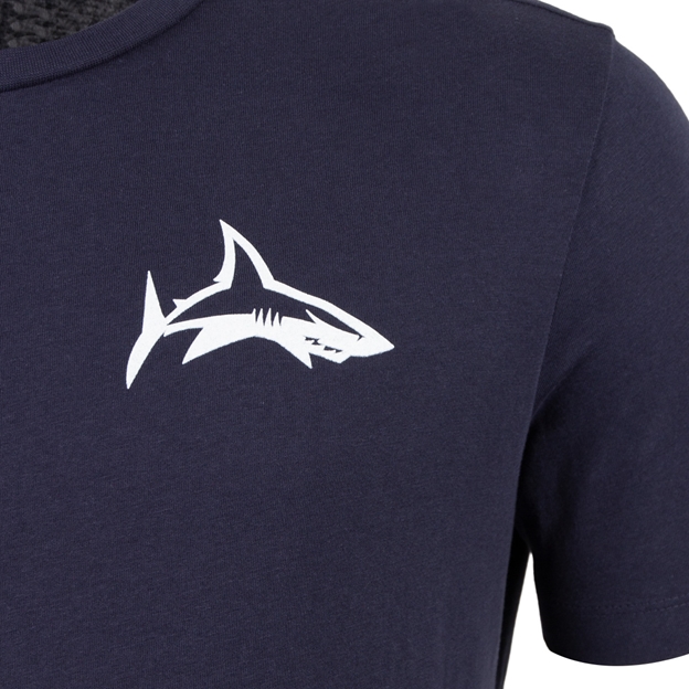 Sale Sharks Adults Travel Cotton T-Shirt 25/26 Navy - Sharks Logo
