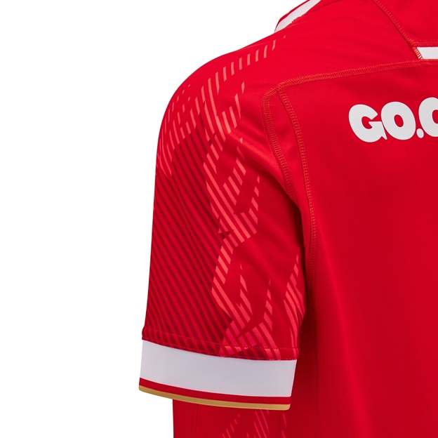 Wales Mens Poly Home Rugby Shirt - Short Sleeve 2025 - Sleeve