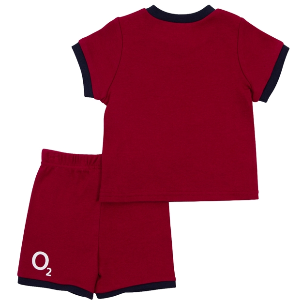 England Babies Alternate T-Shirt & Shorts Set 24/25 Red - Back