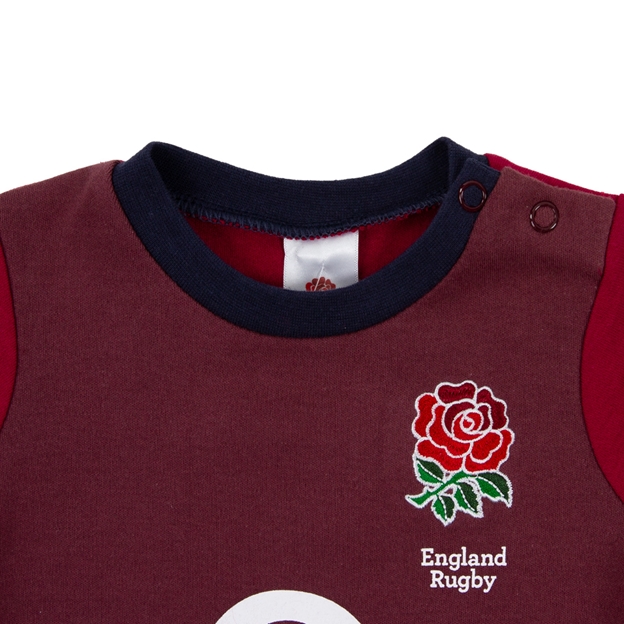 England Babies Alternate T-Shirt & Shorts Set 24/25 Red - Collar