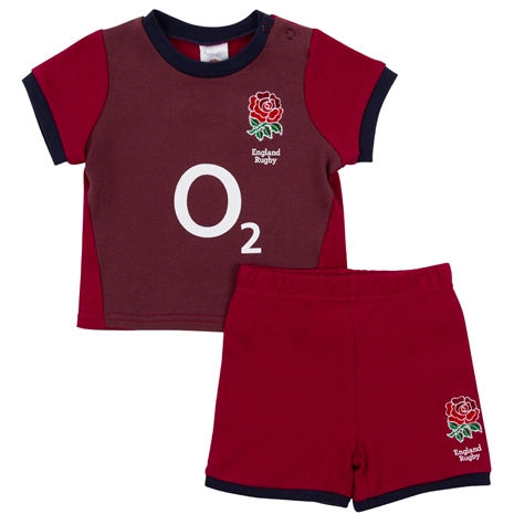 England Babies Alternate T-Shirt & Shorts Set 24/25 Red - Front