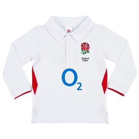 England Baby Home Rugby Shirt 25/26 White - Front View