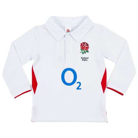 England Baby Home Rugby Shirt 25/26 White - Front View England Baby Home Rugby Shirt 25/26 White - Front View