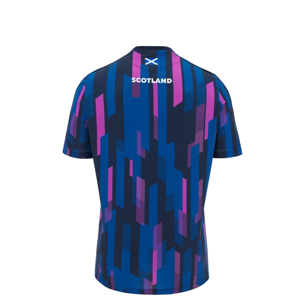 Scotland Junior Warm Up Rugby Shirt 25/26 Navy Front - Back
