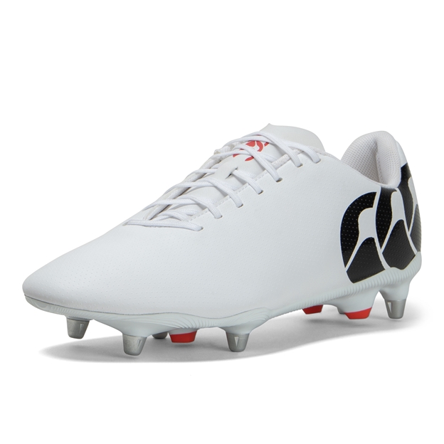 Canterbury Adults Speed Raze Soft Ground Rugby Boots - White