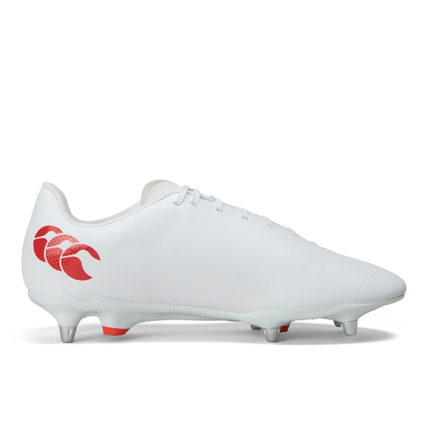 Canterbury Adults Speed Raze Soft Ground Rugby Boots - White