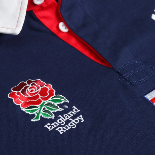 England X Rugby World Cup 2023 Mens Rugby Shirt Long Sleeve - England Rose Embroidery on chest