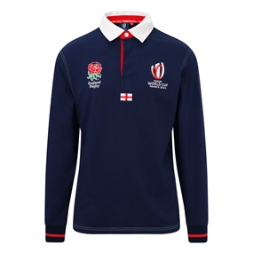 England X Rugby World Cup 2023 Mens Rugby Shirt Long Sleeve - Front