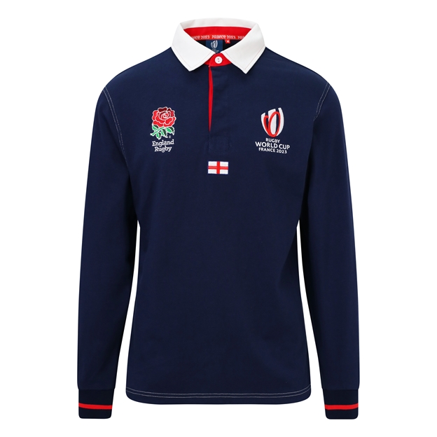 England X Rugby World Cup 2023 Mens Rugby Shirt Long Sleeve - Front