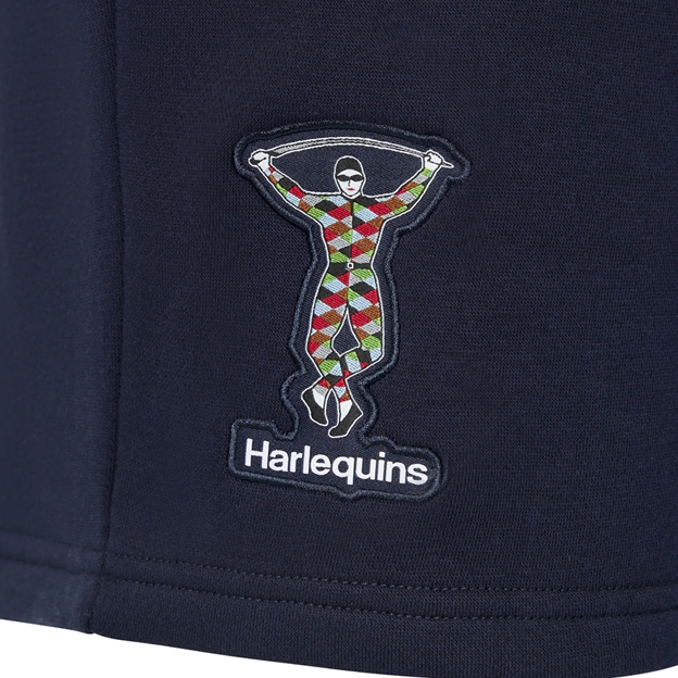 Harlequins Mens Off Pitch Shorts 26/27 Navy - Harlequin Patch Close-up