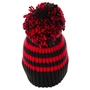 Big Bobble Beanie Hat Black & Red - Back 