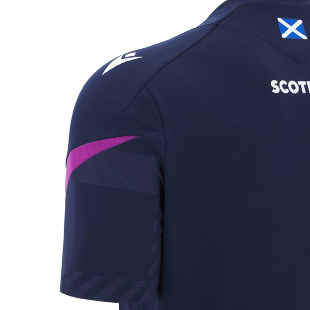 Scotland Junior Training Shirt 25/26 Navy - Contrasting Panel Detail