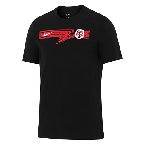 Stade Toulousain Mens Graphic T-Shirt 25/26 Black - Front Stade Toulousain Mens Graphic T-Shirt 25/26 Black - Front