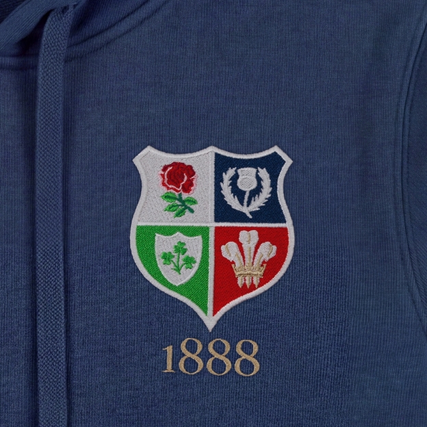 Lions1888 Pure Cotton Hoodie - Petrol Blue
