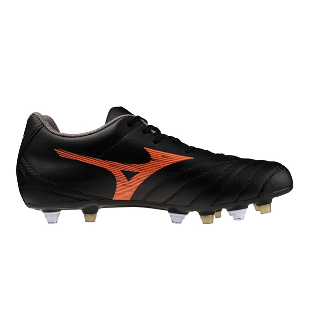 Mizuno Adults Monarcida Neo III Select MIX Soft Ground Rugby Boots Black - Instep View