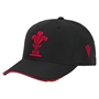 Wales Adults Baseball Cap Curve Visor 25/26 Black - Front 