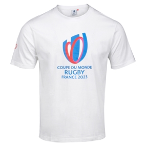 Mens Rugby World Cup 2023 Logo T-Shirt White - Front View