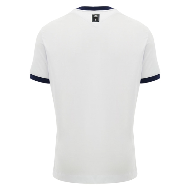 Scotland Mens Travel Cotton T-Shirt 26/27 White and Navy - Back View