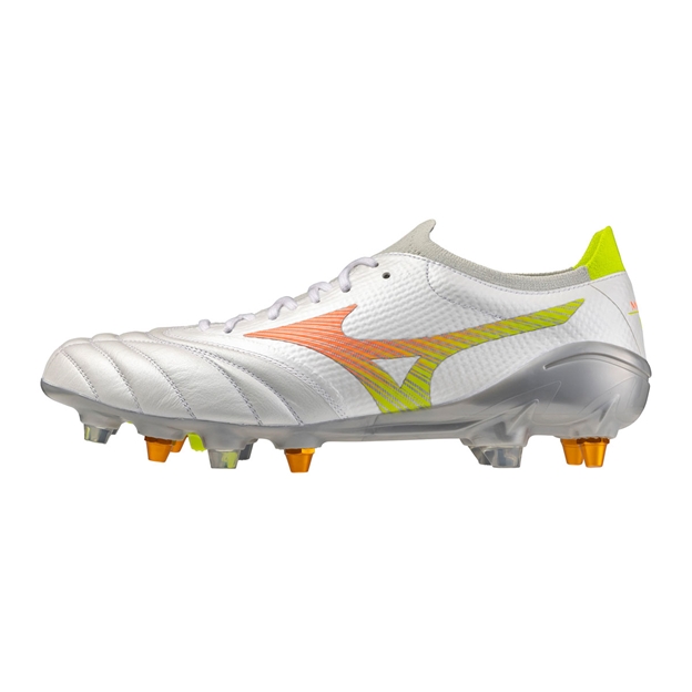 Mizuno Adults Morelia Neo V β Elite MIX Soft Ground Rugby Boots White - Outstep View
