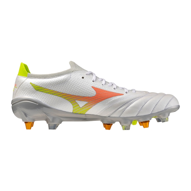 Mizuno Adults Morelia Neo V β Elite MIX Soft Ground Rugby Boots White - Instep View