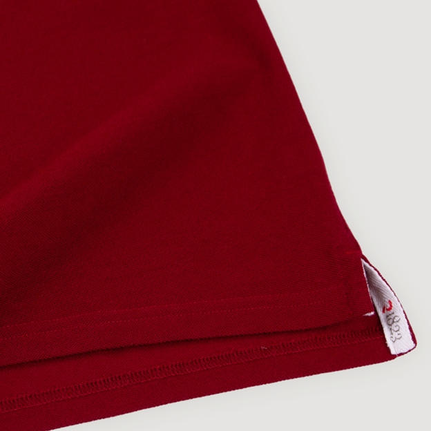 England Heritage Pure Cotton Polo Claret - Hem View