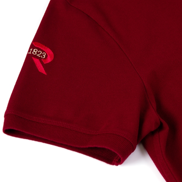 Rugby 1823 Adults Polo Shirt Claret - Sleeve Close-up