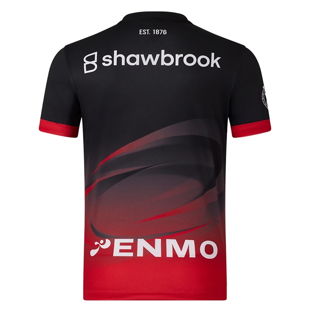Saracens Mens Home Rugby Shirt 25/26 Black - Back View