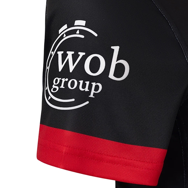 Saracens Mens Home Rugby Shirt 25/26 Black - Sleeve