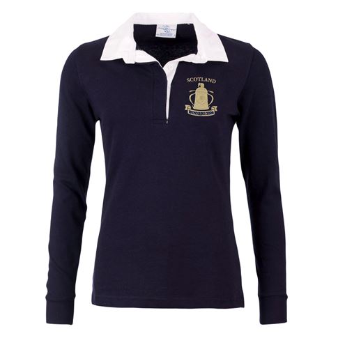 Scotland Womens Cup Winners 2026 Classic Rugby Shirt Navy - Front