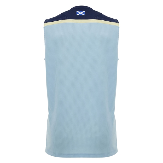 Scotland Mens Training Vest 26/27 Blue and Sand - Back View