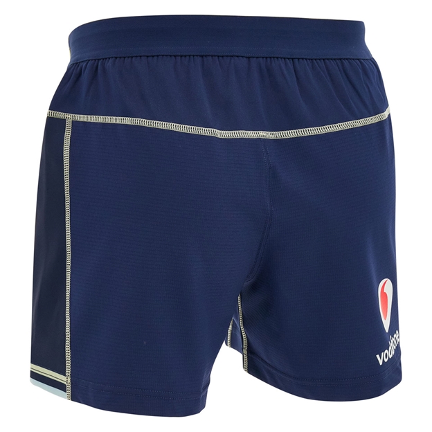 Scotland Mens Home Rugby Shorts 26/27 Navy and Sand - Back View