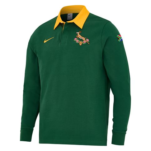 South Africa Springboks Mens Home Rugby Shirt 25/26 - Front South Africa Springboks Mens Home Rugby Shirt 25/26 - Front