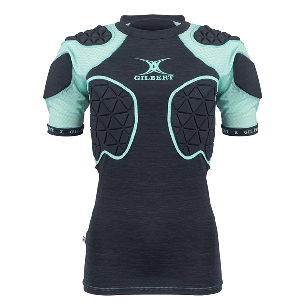 Gilbert Womens Triflex Lite Rugby Shoulder Pads Black - Front