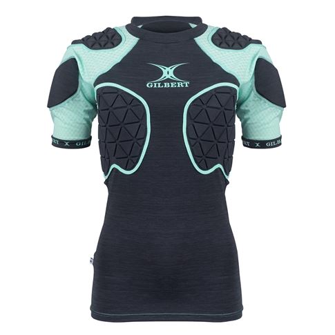 Gilbert Womens Triflex Lite Rugby Shoulder Pads Black - Front Gilbert Womens Triflex Lite Rugby Shoulder Pads Black - Front