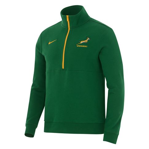 South Africa Springboks Mens Half Zip Sweatshirt 26/27 Gorge Green - Front View