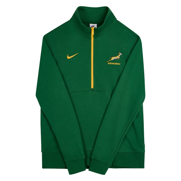 South Africa Springboks Mens Half Zip Sweatshirt 26/27 Gorge Green - Flatlay View