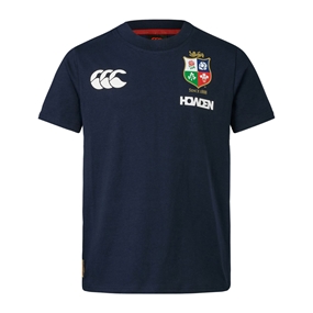 British and Irish Lions Junior Cotton T-Shirt Navy - Front