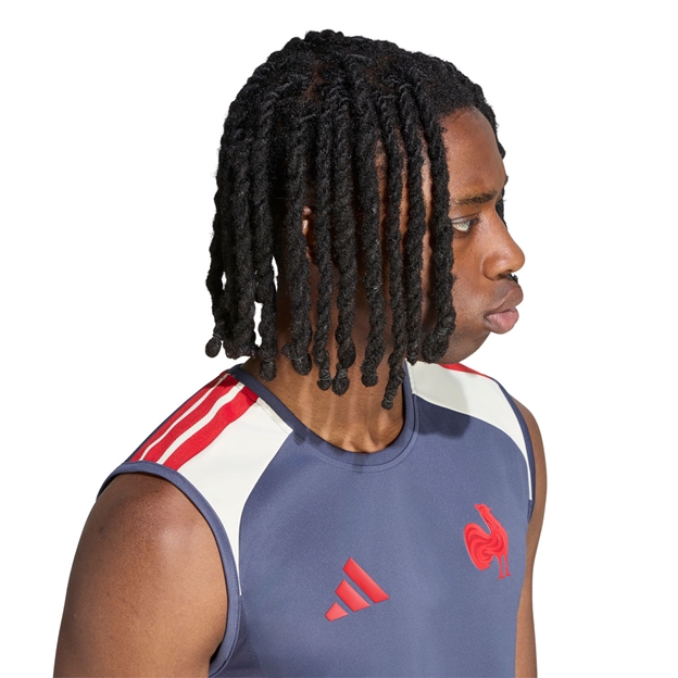France Mens Training Vest 26/27 Shadow Navy - Model Close-up View