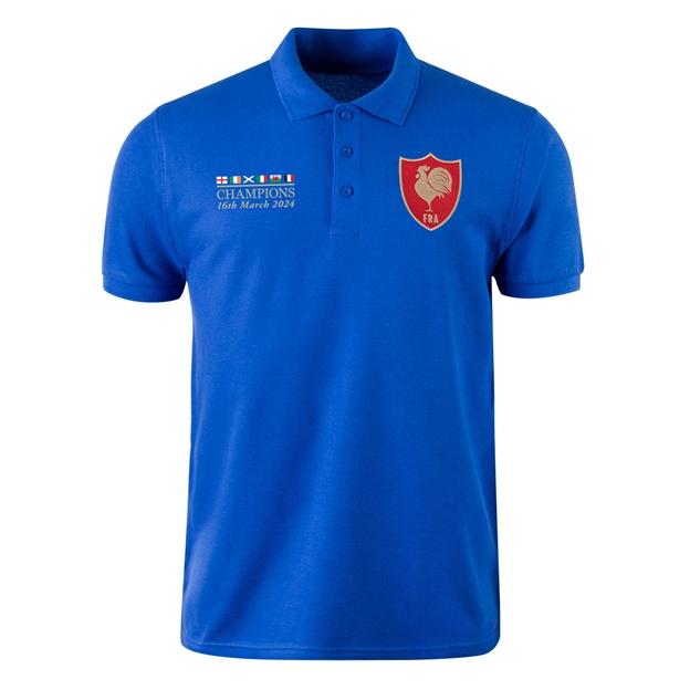 France Mens Champions 2025 Polo Shirt Royal Blue - Front