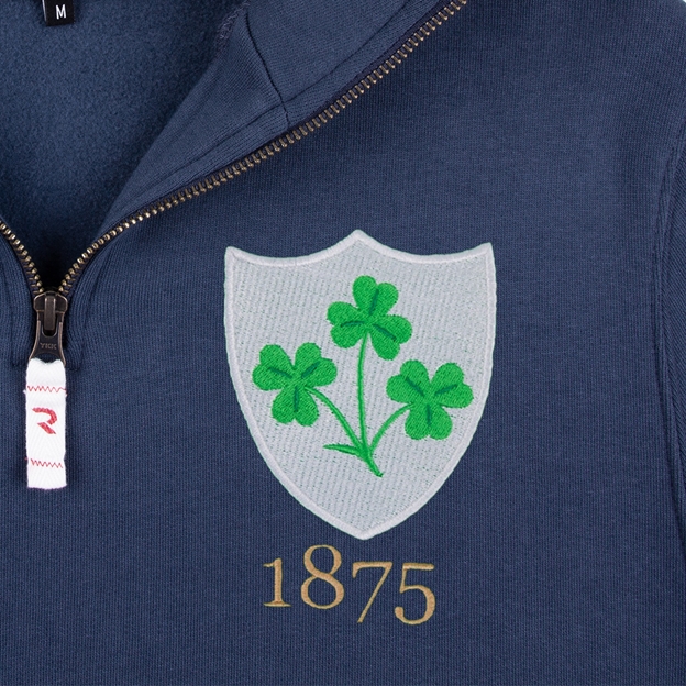 Ireland 1875 Pure Cotton Half Zip Sweatshirt - Petrol Blue