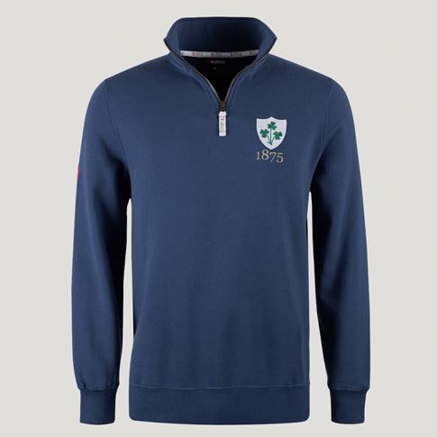 Ireland 1875 Pure Cotton Half Zip Sweatshirt – Petrol Blue
