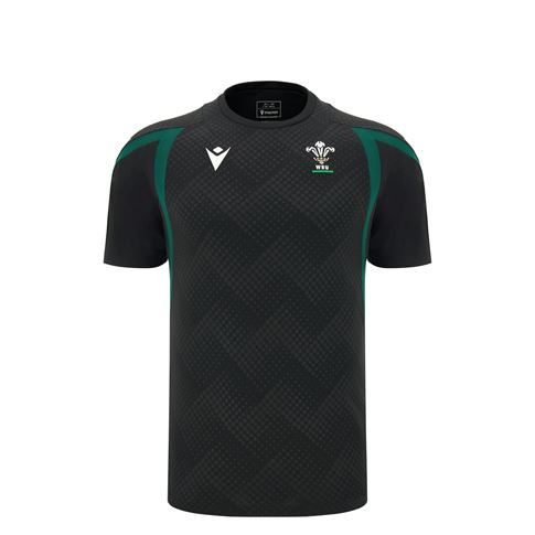 Wales Kids Training T-Shirt 26/27 Black - Front View