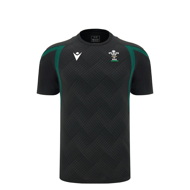 Wales Kids Training T-Shirt 26/27 Black - Front View