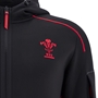 Wales Mens Travel Full Zip Hoodie 25/26 Black - Raised WRU Logo 