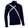 England Mens Glenmuir Union Jack Zip Neck Cotton Sweater Navy - Front 