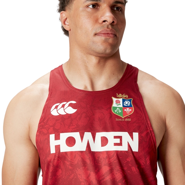 British and Irish Lions Mens Singlet Red - Model Close-up
