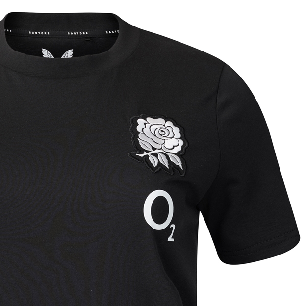 England Womens Off Pitch T-Shirt 26/27 Castore Black - RFU