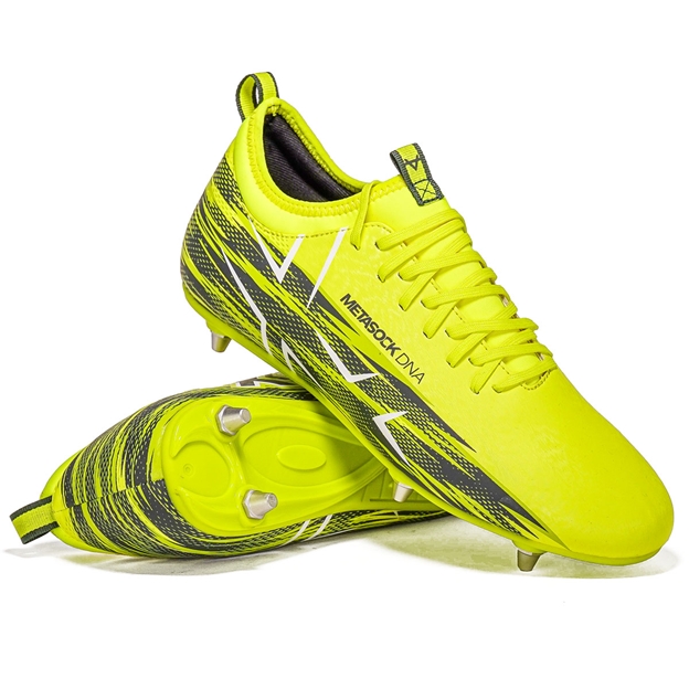 Oxen Kids Meta X 6S Soft Ground Rugby Boots Yellow Flare - Front