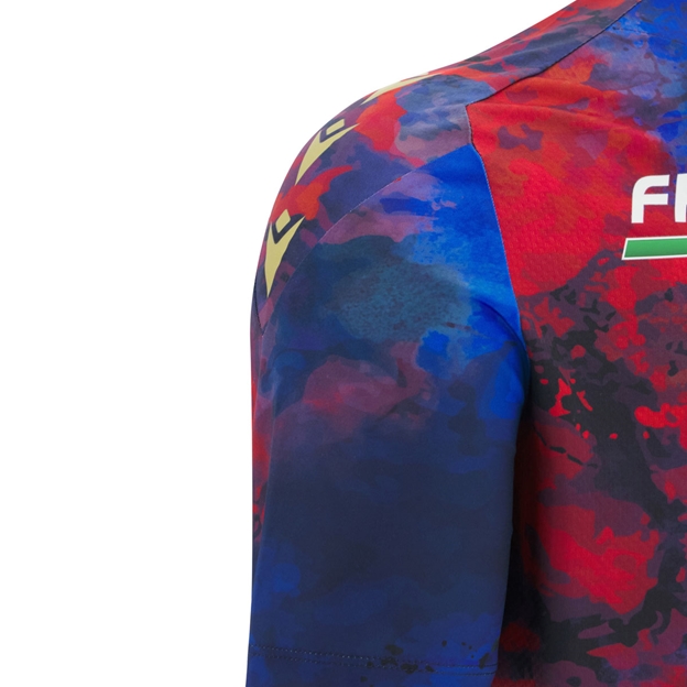 Italy Mens Training T-Shirt 25/26 Navy - Shoulder Close-up